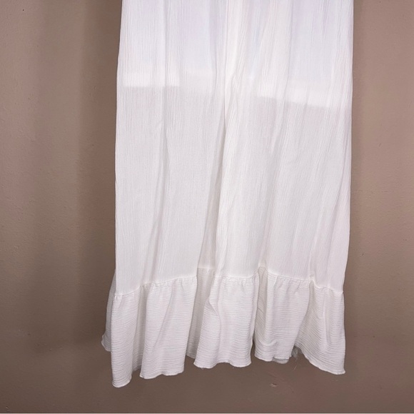 Juniors Large White Boho Dress Embroidered Accent Womens Lace Top Ruffle Boho - Picture 13 of 16